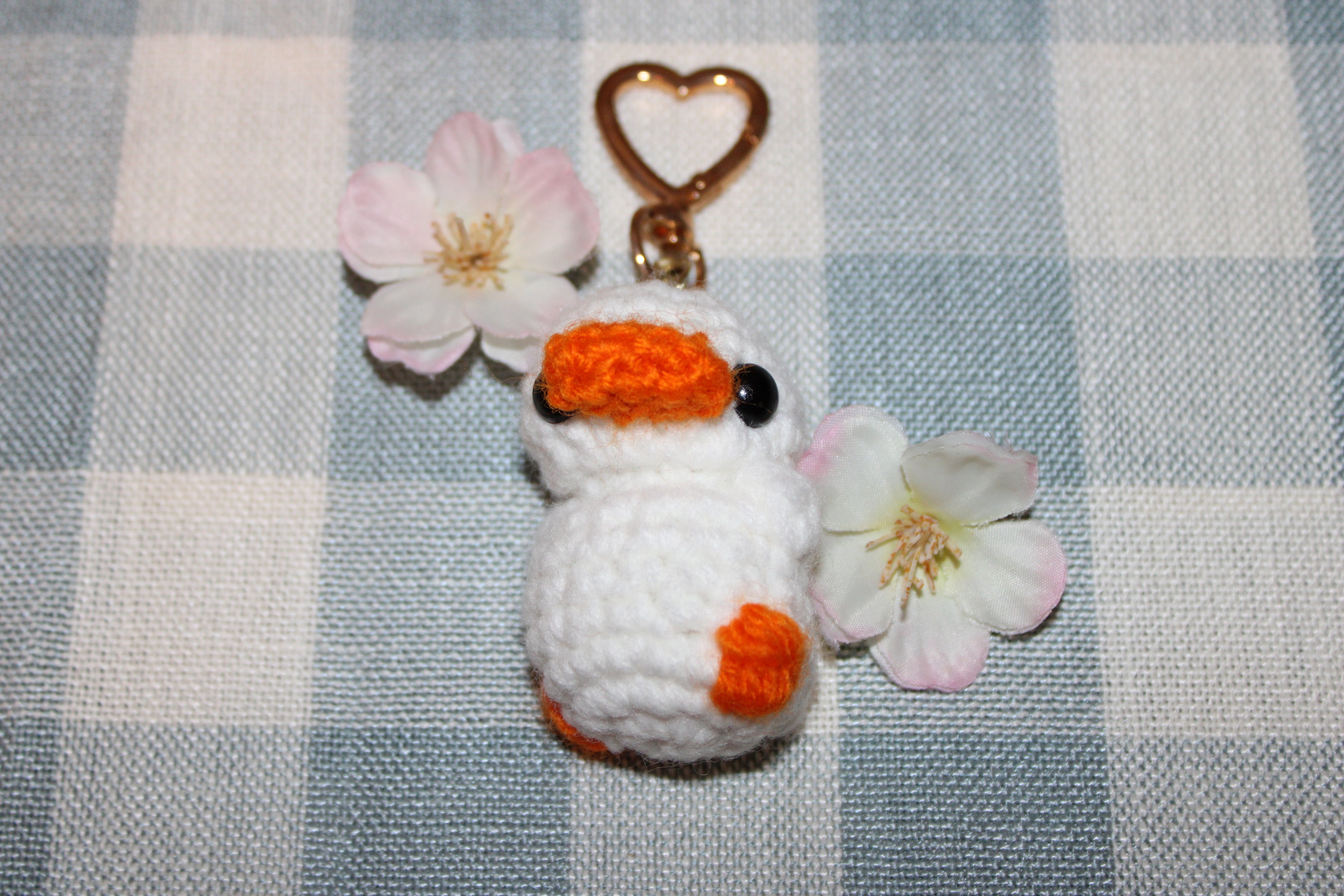 Crochet Duck Keychain Gold