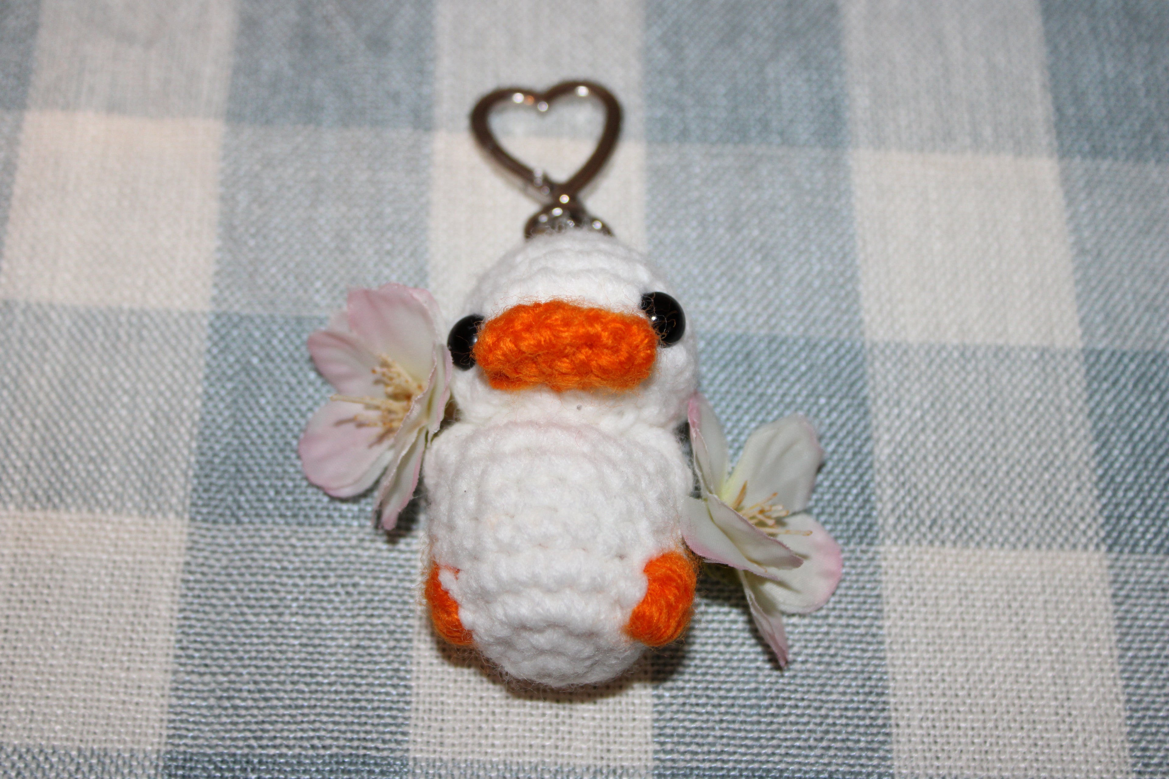 Crochet Duck Keychain Sliver